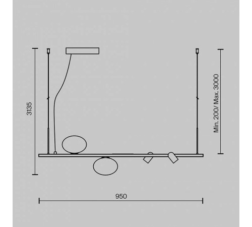 Подвесной светильник Maytoni Inversio MOD350PL-02BBS