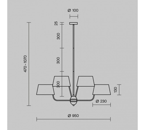 Люстра на штанге Maytoni MOD360PL-08BS