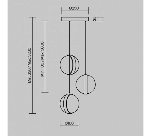 Подвесной светильник Maytoni Misterio 17 Вт 3000K черный MOD379PL-L17B3K