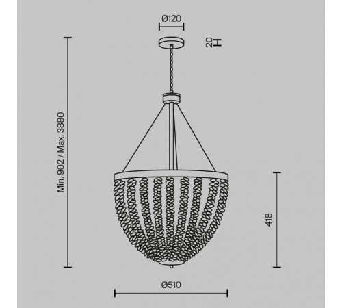 Подвесная люстра Maytoni Intrigue MOD440PL-06BS
