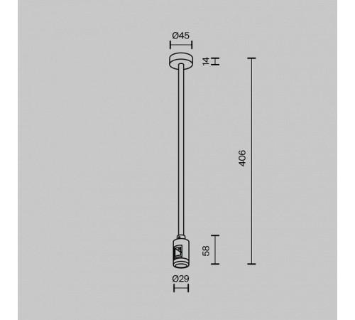 Основание на штанге Maytoni Accessories for tracks Flarity TRA158C-BL1-PT