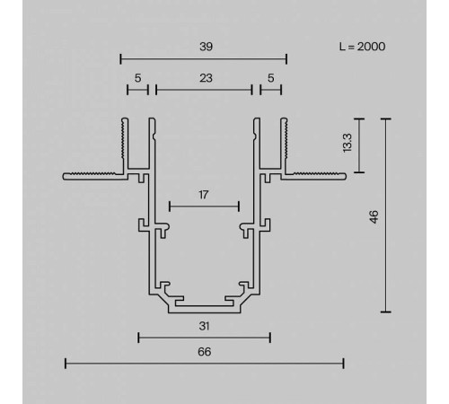 Трек встраиваемый Maytoni Busbar trunkings Exility TRX034LS-222B