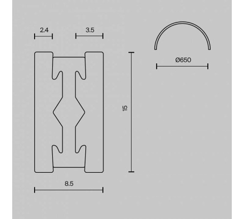 Трек накладной Maytoni Busbar trunkings Flarity TRX154-SR-D650-B
