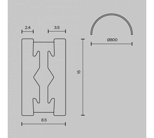 Трек накладной Maytoni Busbar trunkings Flarity TRX154-SR-D800-B