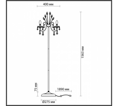 Торшер Odeon Light Versia 4977/3F