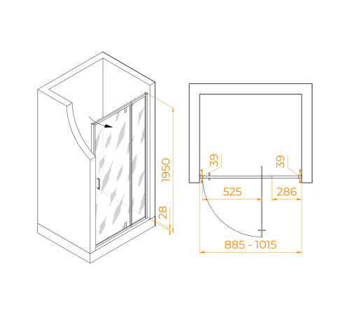 Душевая дверь RGW Passage PA-008B 900x1850 мм черный 350800890-14