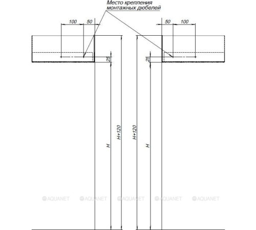 Полка Aquanet Магнум 280х280х120 мм угловая черный матовый 00302225