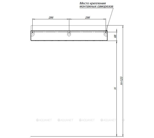 Полка Aquanet Магнум 600х120х100 мм белый матовый 00302231