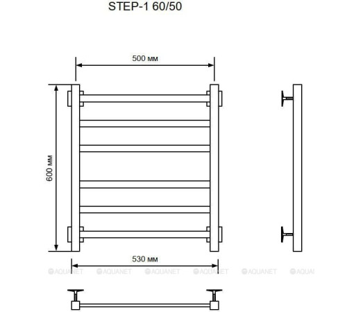Полотенцесушитель электрический Ника STEP-1 60/50 W (U) белый матовый RAL 9016 00325253