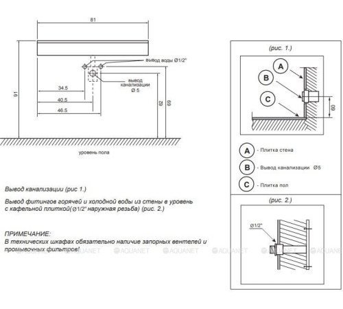 Раковина Dolomite Алое 80 с вкладышем 00237474