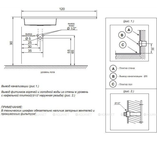 Раковина Dolomite Джерси 120 L 00237513