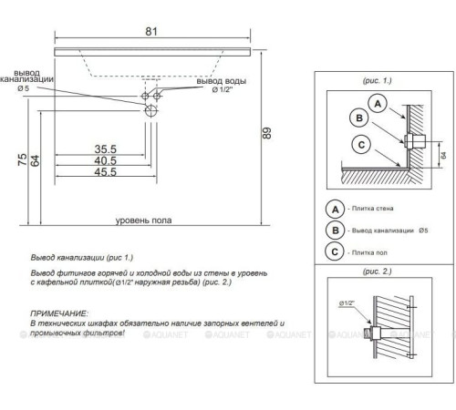 Раковина Dolomite Квадро 81 00237535