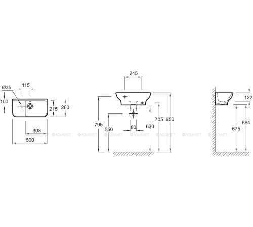 Раковина Jacob Delafon Struktura 500x260 мм компакт EGJ112-00