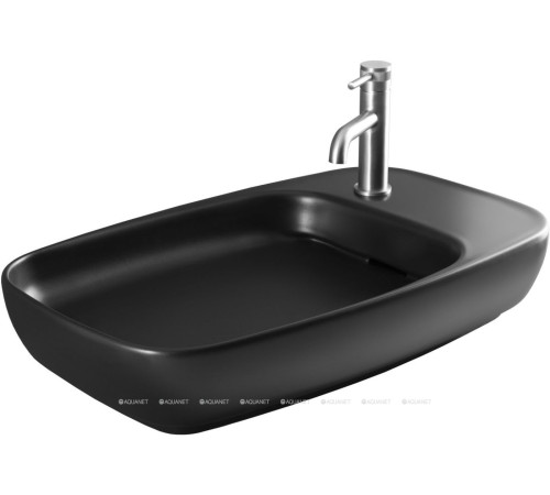 Раковина накладная Allen Brau LIBERTY 2 с щелевым сливом 700x426 мм черный матовый 4.32012.31