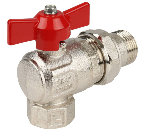 Кран шаровой Itap IDEAL 298 угловой полнопроходной с американкой 3/4 бабочка 2980034