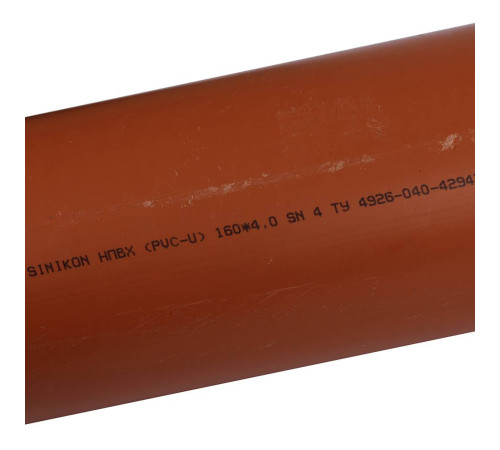 Труба для наружной канализации Sinikon НПВХ 160x4.0 мм SN4 1000 мм 22010.R