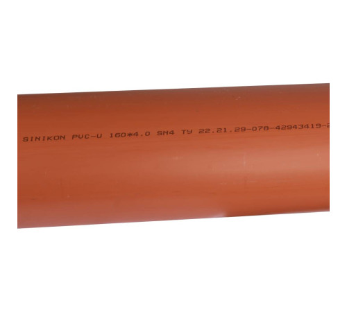 Труба для наружной канализации Sinikon НПВХ 160x4.0 мм SN4 3000 мм 22023.R