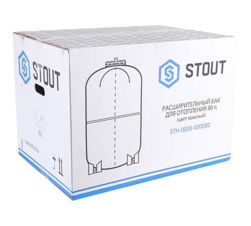 Расширительный бак STOUT STH-0006 для отопления 80 л красный STH-0006-000080