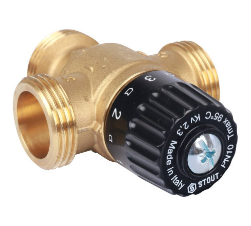 Термостатический смесительный клапан STOUT 1 НР 30-65 °C Kvs 2.3 SVM-0125-236525