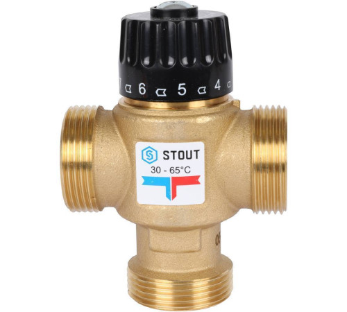 Клапан термостатический смесительный STOUT 1 1/4 НР 30-65 °C Kvs 3.5 SVM-0125-356532