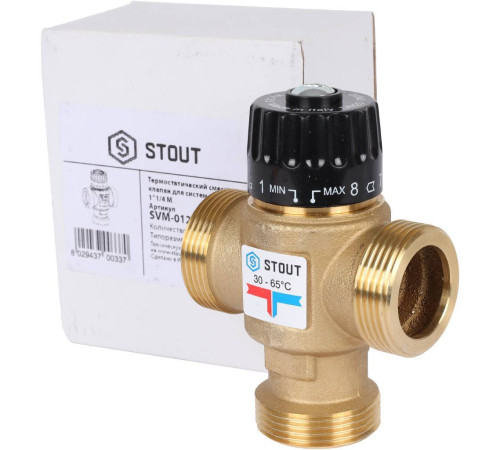 Клапан термостатический смесительный STOUT 1 1/4 НР 30-65 °C Kvs 3.5 SVM-0125-356532