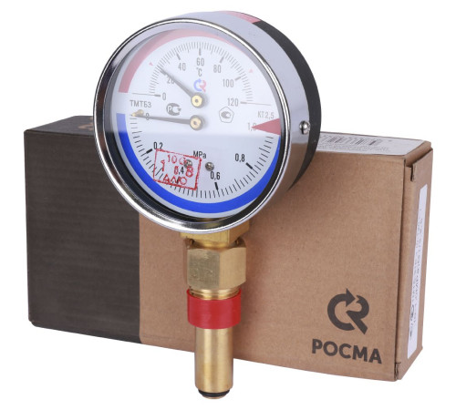 Термоманометр РОСМА ТМТБ-31Р.1 80 мм 1.0 МПа 120 °C G1/2 радиальный 00000002331