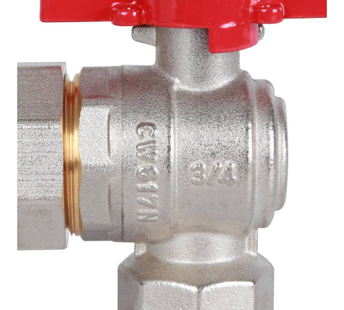 Кран шаровой ROMMER угловой с американкой 3/4 ВР/НР бабочка RBV-0006-0610220