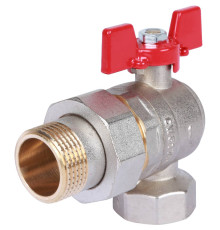Кран шаровой ROMMER угловой с американкой ВР/НР ручка бабочка 1 RBV-0006-0610225