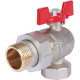 Кран шаровой ROMMER угловой с американкой ВР/НР ручка бабочка 1 RBV-0006-0610225