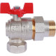 Кран шаровой ROMMER угловой с американкой ВР/НР ручка бабочка 1 RBV-0006-0610225