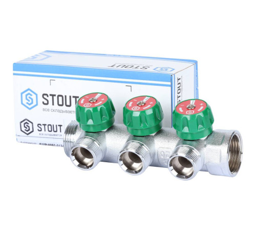 Коллектор регулирующий STOUT 3 выхода 1 x 3/4 EK SMB-6850-013403