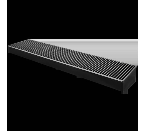 Конвектор внутрипольный ROMMER RCN 80х260х1200 мм с роликовой решеткой анодированный алюминий RCN2-1000-0826120