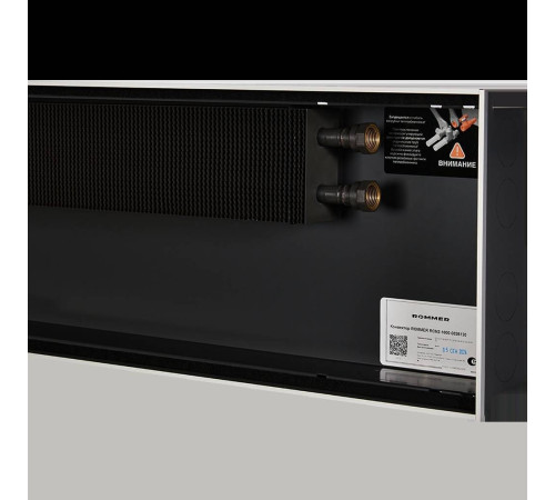 Конвектор внутрипольный ROMMER RCN 80х260х1200 мм с роликовой решеткой анодированный алюминий RCN2-1000-0826120