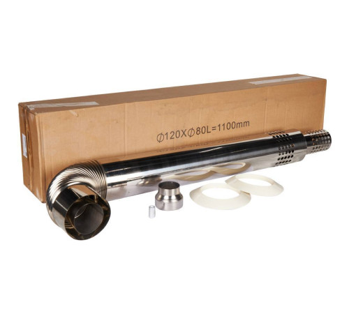 Дымоход коаксиальный Mizudo 80/120 мм L 1100 мм нержавеющая сталь AF.05.01.0020