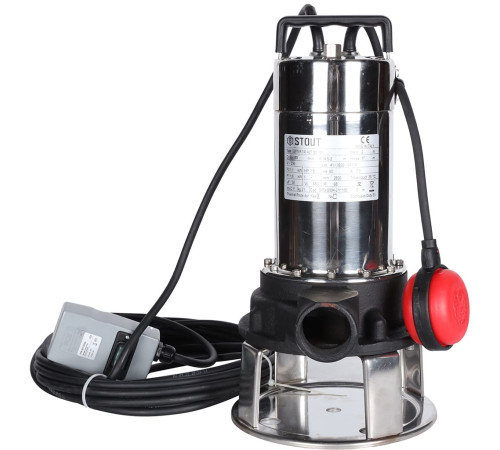 Насос дренажный STOUT с режущим механизмом и поплавком SPD-0004-211100