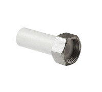 Штуцер Pro Aqua PP-R 25 мм x 1 с накидной гайкой белый PA70014