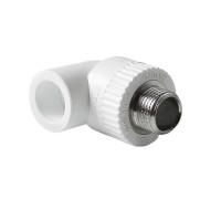 Угольник комбинированный Pro Aqua PP-R 25 мм x 1/2 НР белый PA27012P