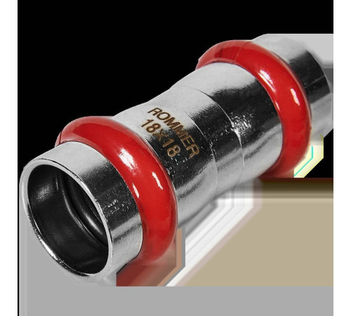 Муфта равнопроходная ROMMER из нержавеющей стали пресс 18 мм RSS-0017-000018