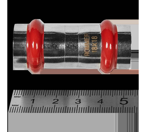 Муфта равнопроходная ROMMER из нержавеющей стали пресс 18 мм RSS-0017-000018