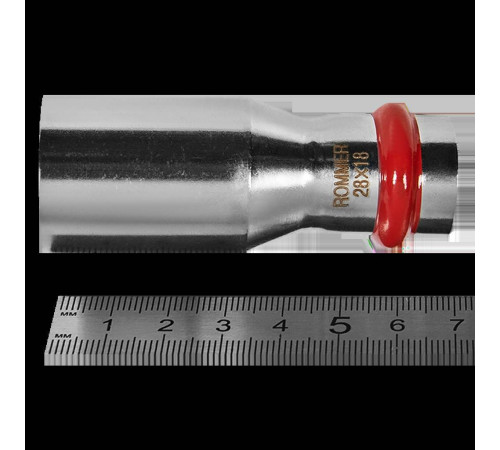 Муфта переходная ниппель-раструб ROMMER из нержавеющей стали пресс 28х18 мм RSS-0020-002818