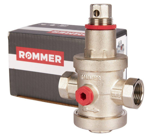 Редуктор давления ROMMER PN25 1/2 вн/вн с выходом под манометр RVS-0008-000015
