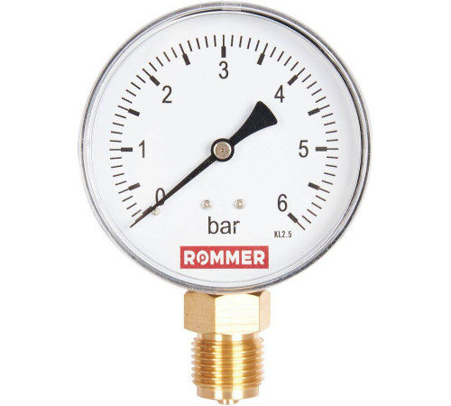 Манометр радиальный ROMMER 80 мм 1/2 6 бар RIM-0010-800615