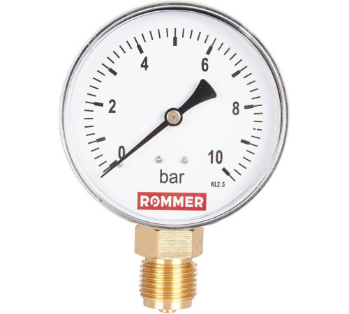 Манометр радиальный ROMMER 80 мм 1/2 10 бар RIM-0010-801015