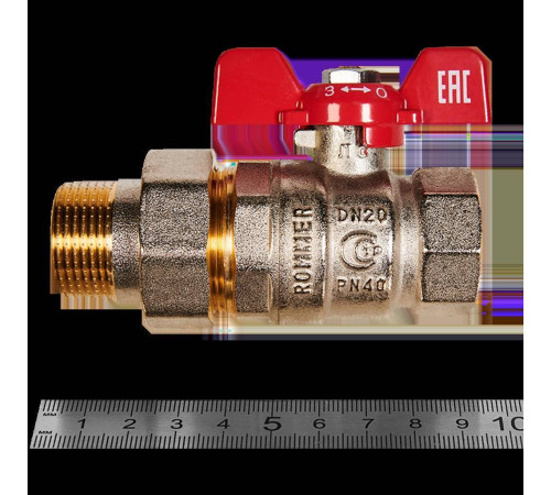 Кран шаровой с американкой ROMMER 3/4 ВР/НР ручка бабочка RBV-0005-2510220