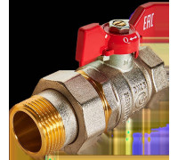 Кран шаровой с американкой ROMMER 1 ВР/НР ручка бабочка RBV-0005-2510225