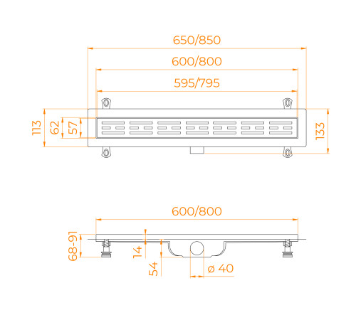 Душевой лоток RGW Drain Leo-10 600 мм 60211060-01