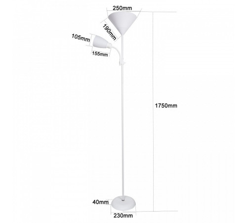 Торшер с подсветкой 00306-0.7-02 WH