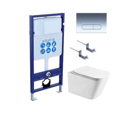 Инсталляция с унитазом AQUATEK ЛИБРА N 4в1 (рама INSP-0000001, крепеж KKI-0000002, клавиша PNS-0000007, унитаз AQ0530N-00) PNS-07