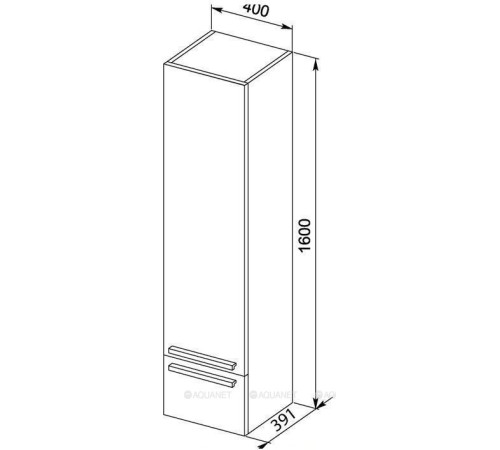 Пенал для ванной Aquanet Нота 40 белый 00165407