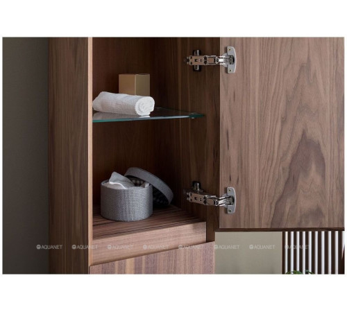 Шкаф-пенал Aquanet Нью Йорк 35 шпон орех 00203956